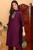 Silk Blend Burgundy Embroidered Straight Kurta Pant With Dupatta PKSKD1771