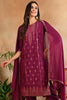 Poly Silk Maroon Embroidered Straight Suit Set PKSKD1779