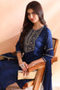 Blue Silk Blend Straight Yoke Design Kurta Pant With Dupatta PKSKD1809