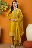 Silk Blend Mustard Embroidered Straight Kurta Pant With Dupatta PKSKD1817