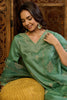 Green Silk Blend Floral Straight Suit Set PKSKD1845