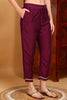 Purple Silk Blend Yoke Design Kurta Pant With Dupatta PKSKD1870