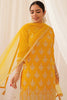 Mustard Silk Blend Straight Kurta Palazzo With Dupatta PKSKD1871