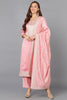 Pink Silk Blend Ethnic Motifs Straight Suit Set PKSKD1895