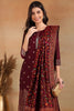 Burgundy Silk Blend Ethnic Straight Suit Set PKSKD1954