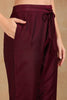 Burgundy Silk Blend Ethnic Straight Suit Set PKSKD1954