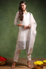 Off White Silk Blend Solid Embroidered Straight Suit Set PKSKD1996