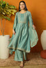 Sea Green Silk Blend Solid Embroidered Anarkali Suit Set PKSKD2036