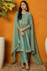 Sea Green Silk Blend Solid Embroidered Anarkali Suit Set PKSKD2036