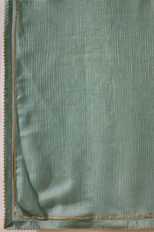 Sea Green Silk Blend Solid Embroidered Anarkali Suit Set PKSKD2036