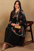 Black Silk Blend Solid Embroidered Flared Empire Suit Set PKSKD2045