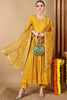 Yellow Silk Blend Embroidered Anarkali Style Suit Set PKSKD2058