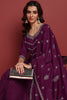 Purple Silk Blend Solid Embroidered Anarkali Suit Set PKSKD2064