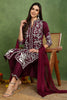 Purple Silk Blend Solid Embroidered Straight Suit Set PKSKD2107