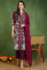 Purple Silk Blend Solid Embroidered Straight Suit Set PKSKD2107