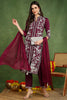 Purple Silk Blend Solid Embroidered Straight Suit Set PKSKD2107