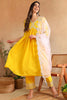 Yellow Silk Blend Solid Embroidered Flared Suit Set PKSKD2117