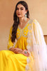 Yellow Silk Blend Solid Embroidered Flared Suit Set PKSKD2117