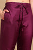 Purple Silk Blend Solid Yoke Design Flared Empire Suit Set PKSKD2156