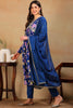 Blue Poly Georgette Floral Printed Flared Suit Set PKSKD2195