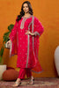 Pink Silk Blend Solid Embroidered Straight Suit Set PKSKD2232