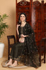 Olive Green Silk Blend Floral Embroidered Straight Suit Set PKSKD2239