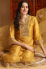 Mustard Yellow Silk Blend Floral Embroidered Straight Suit Set PKSKD2240