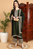 Green Silk Blend Solid Embroidered Straight Style Suit Set PKSKD2263