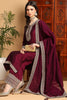 Wine Silk Blend Solid Embroidered Straight Palazzo Bottom Suit Set PKSKD2264