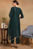 Green Silk Blend Solid Woven Design Flared Empire Suit Set PKSKD2297