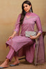 Lavender Silk Blend Solid Embroidered Straight Suit Set PKSKD2310