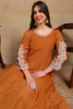 Orange Silk Blend Solid Embroidered Flared Suit Set PKSKD2364