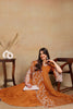 Orange Silk Blend Solid Embroidered Flared Suit Set PKSKD2364