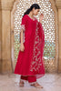 Fuchsia Silk Blend Solid Embroidered Flared Suit Set PKSKD2365