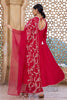 Fuchsia Silk Blend Solid Embroidered Flared Suit Set PKSKD2365