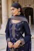 Navy Blue Silk Blend Ethnic Motifs Woven Design Straight Suit Set PKSKD2403