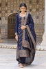 Navy Blue Silk Blend Ethnic Motifs Woven Design Straight Suit Set PKSKD2403