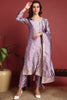 Lavender Silk Blend Ethnic Motifs Woven Design Straight Suit Set PKSKD2405