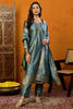 Teal Silk Blend Ethnic Motifs Woven Design Straight Suit Set PKSKD2407