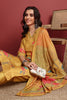 Mustard Yellow Silk Blend Floral Printed Straight Suit Set PKSKD2416