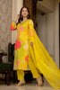 Yellow Rayon Blend Floral Printed Straight Suit Set PKSKD2425