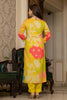 Yellow Rayon Blend Floral Printed Straight Suit Set PKSKD2425