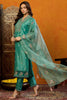 Teal Silk Blend Solid Embroidered Straight Suit Set PKSKD2427