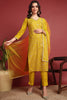 Mustard Silk Blend Solid Embroidered Straight Suit Set PKSKD2434