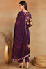 Purple Silk Blend Floral Printed Straight Trouser Bottom Suit Set PKSKD2435