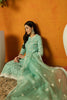 Sea Green Organza Solid Embroidered A-Line Dhoti Style Suit Set PKSKD2438