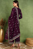 Purple Silk Blend Yoke Design Zari Straight Palazzo Suit Set PKSKD2488