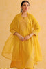 Mustard Yellow Silk Blend Solid Yoke Design Straight Suit Set PKSKD2501YLW