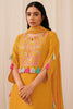 Mustard Yellow Viscose Rayon Embroidered Straight Suit Set PKSKD2503YLW