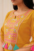 Mustard Yellow Viscose Rayon Embroidered Straight Suit Set PKSKD2503YLW